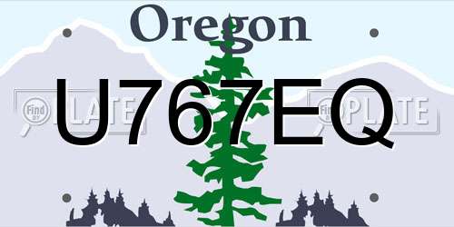 U767EQ Oregon License Plate