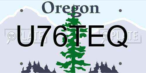 U76TEQ Oregon License Plate