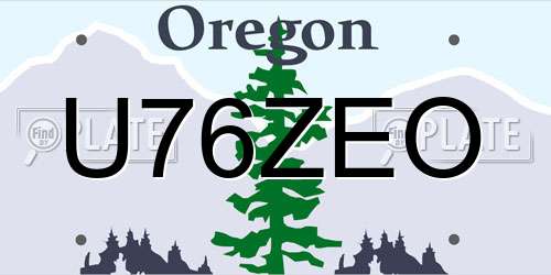 U76ZEO Oregon License Plate