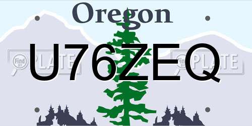 U76ZEQ Oregon License Plate