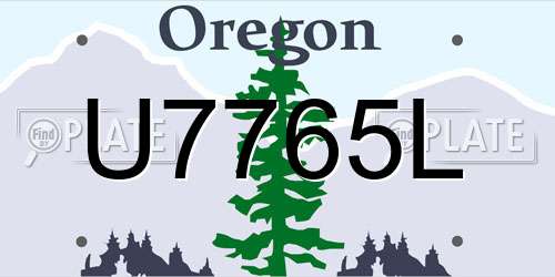 U7765L Oregon License Plate