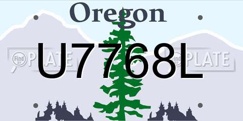U7768L Oregon License Plate