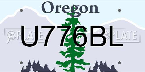 U776BL Oregon License Plate