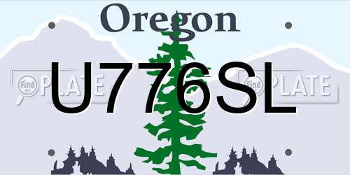 U776SL Oregon License Plate