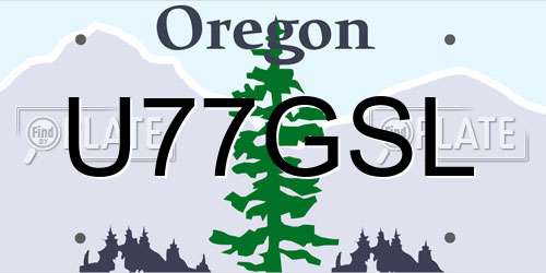 U77GSL Oregon License Plate