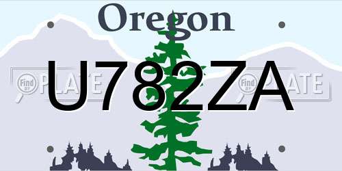 U782ZA Oregon License Plate
