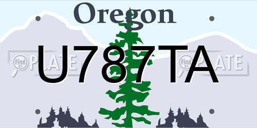 U787TA Oregon License Plate