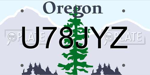 U78JYZ Oregon License Plate