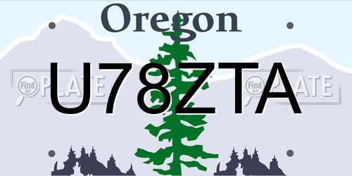 U78ZTA Oregon License Plate