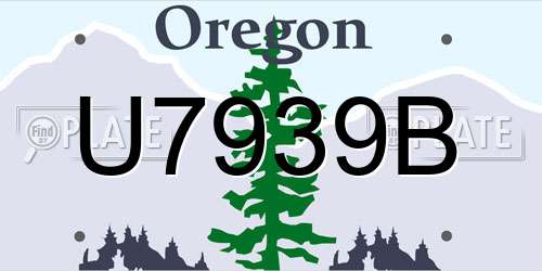 U7939B Oregon License Plate