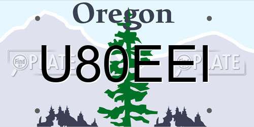 U80EEI Oregon License Plate
