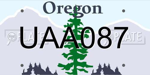 UAA087 Oregon License Plate