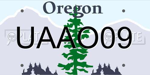 UAAO09 Oregon License Plate