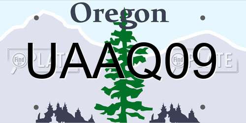 UAAQ09 Oregon License Plate