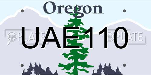 UAE110 Oregon License Plate