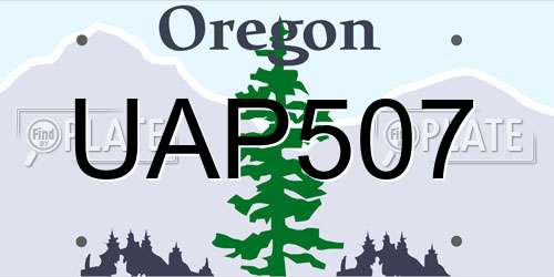 UAP507 Oregon License Plate