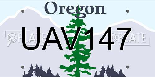 UAV147 Oregon License Plate