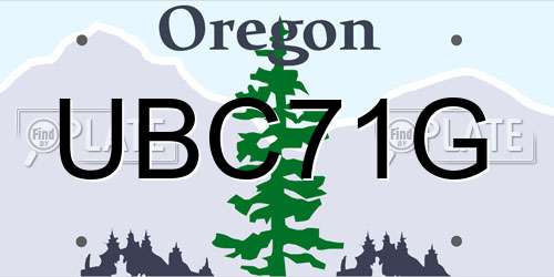 UBC71G Oregon License Plate