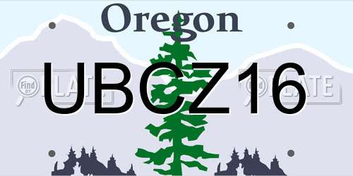 UBCZ16 Oregon License Plate