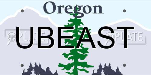 UBEAST Oregon License Plate