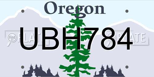UBH784 Oregon License Plate