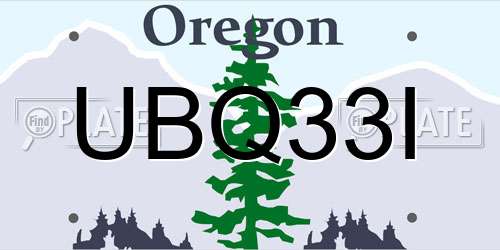UBQ33I Oregon License Plate