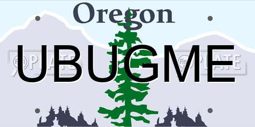 UBUGME Oregon License Plate