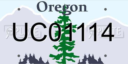 UC01114 Oregon License Plate