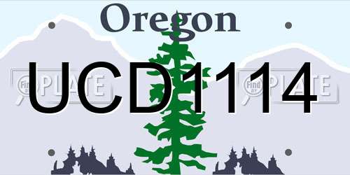 UCD1114 Oregon License Plate