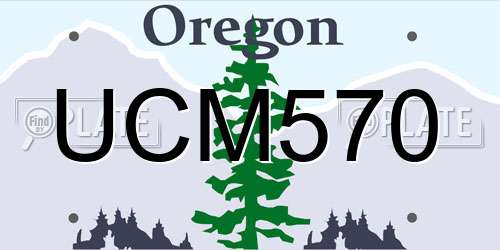 UCM570 Oregon License Plate