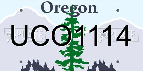 UCO1114 Oregon License Plate