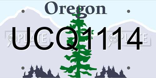 UCQ1114 Oregon License Plate