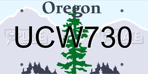 UCW730 Oregon License Plate