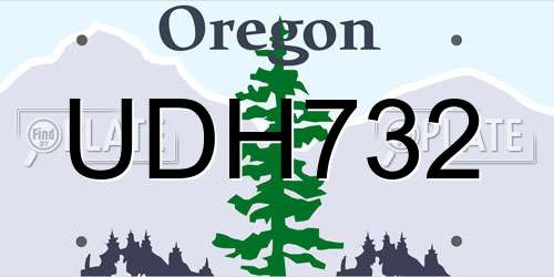 UDH732 Oregon License Plate