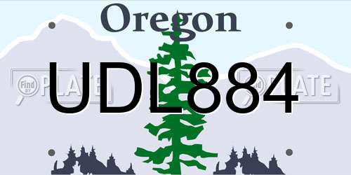 UDL884 Oregon License Plate