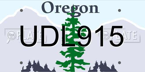 UDL915 Oregon License Plate