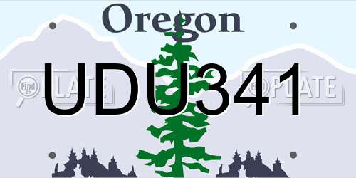 UDU341 Oregon License Plate