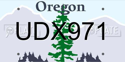 UDX971 Oregon License Plate