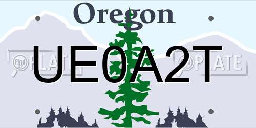 UE0A2T Oregon License Plate