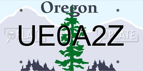 UE0A2Z Oregon License Plate