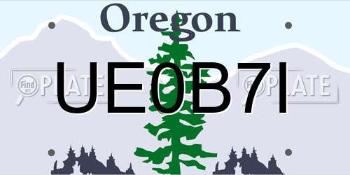 UE0B7I Oregon License Plate