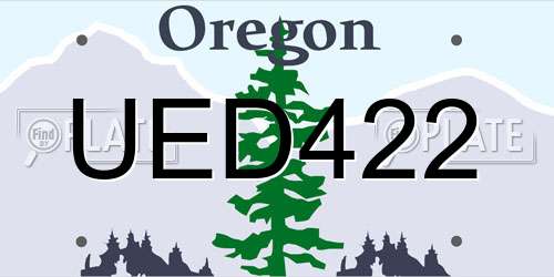 UED422 Oregon License Plate