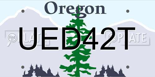 UED42T Oregon License Plate