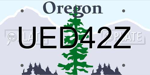 UED42Z Oregon License Plate