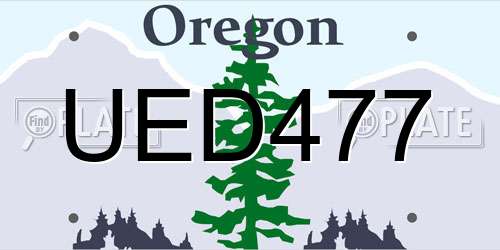 UED477 Oregon License Plate