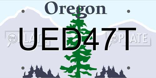 UED47T Oregon License Plate