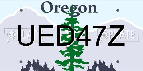 UED47Z Oregon License Plate