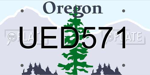 UED571 Oregon License Plate