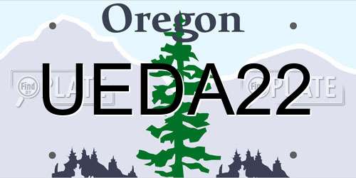 UEDA22 Oregon License Plate