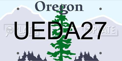 UEDA27 Oregon License Plate